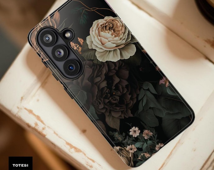 Dark Floral Phone Case: Chic Botanical Cover