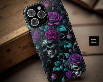 Gothic Roses Skulls Samsung Galaxy Tough Phone Case