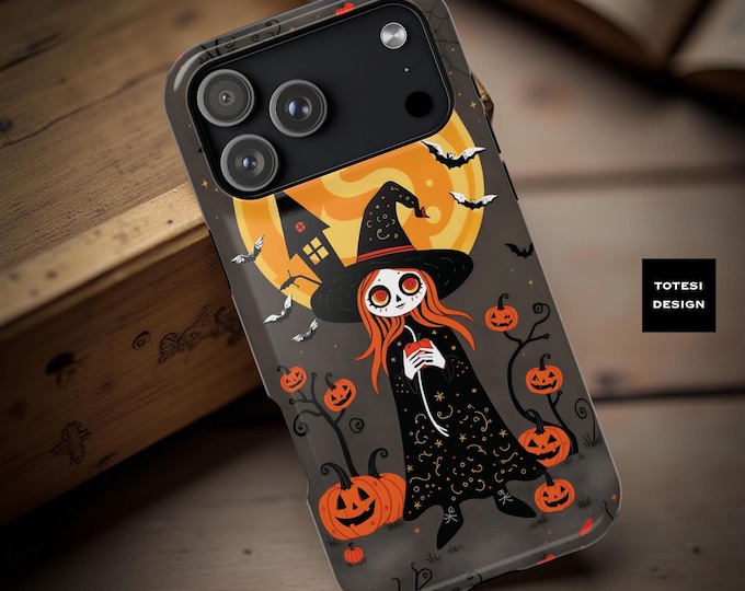 Whimsical Halloween MagSafe iPhone case Witch Pumpkin cute aesthetic dual layer case 13 14 15 16 17