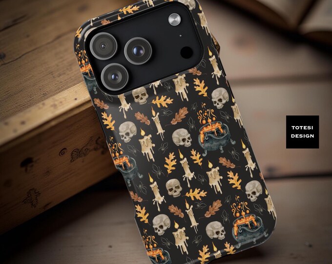 Gothic Horror MagSafe iPhone Case: Spooky Skulls, Dual Layer Tough Case