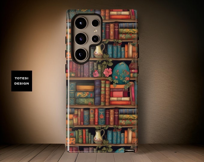 Cute books tough phone case iPhone case 11,12,13,14,15 Pro Max, Plus | Samsung Galaxy S24 S23 S22 S21 Plus ultra Books Library -