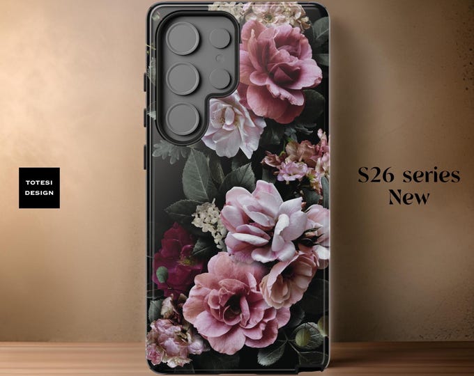 Phone Cases moody floral dark boho iPhone sturdy Case 16 15 14 13 12 pro max plus | Samsung Galaxy S25 S24 S23 S22 Plus Ultra |Glossy Matte