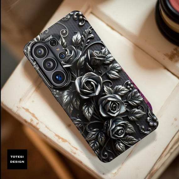 Gothic Black Roses Phone Case | Magnetic Impact-Resistant Case