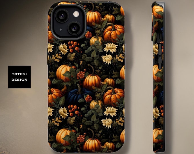MagSafe iPhone case Dark Fall Nature Pumpkins Harvest Goth aesthetic 13 14 15 16 Pro Max Plus Mini Glossy or Matte