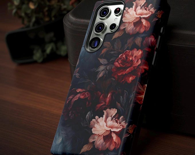 Gothic Floral Tough Phone Case | Dark Academia Style