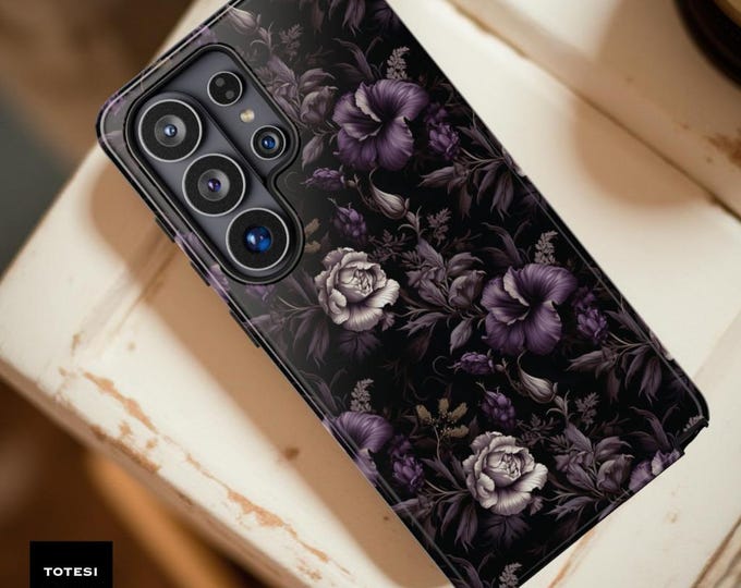 Dark Flower Goth Purple Black Phone Case