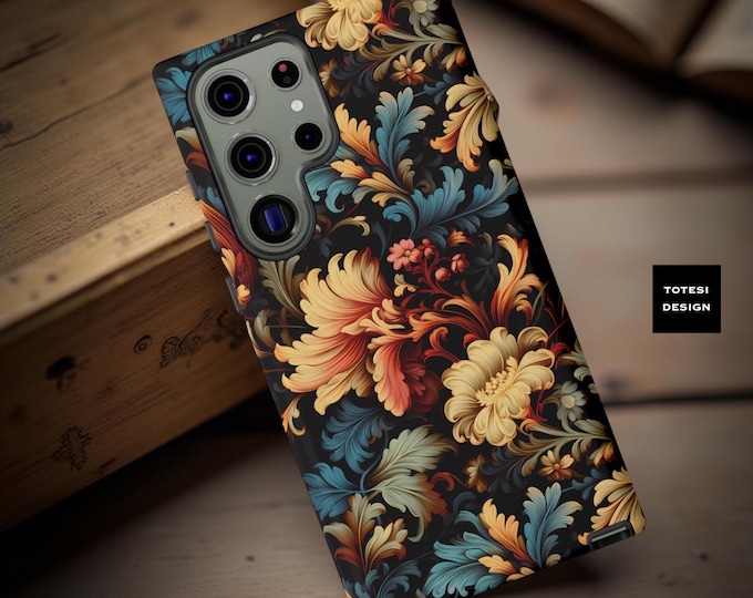 Vintage Floral iPhone Tough Case: Bohemian Botanical Art