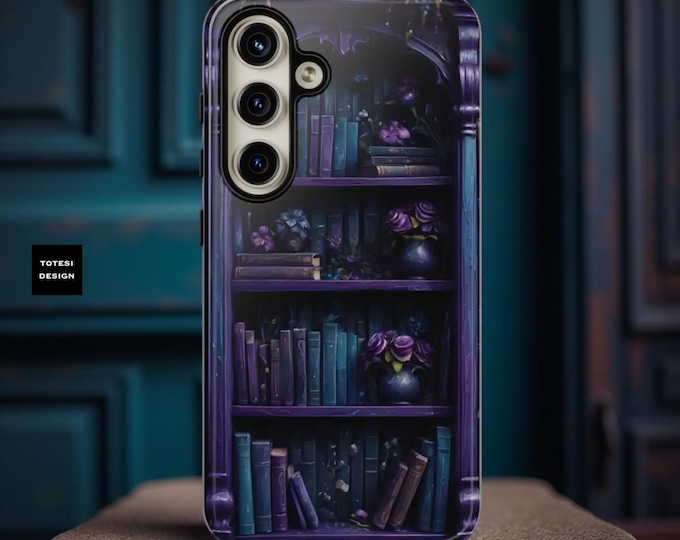 Goth dark academia books floral bookish book nerd iPhone  Samsung, Google, books phone case, 16 15 14 13 12 11 S25 S24 S23 | Gift book worm