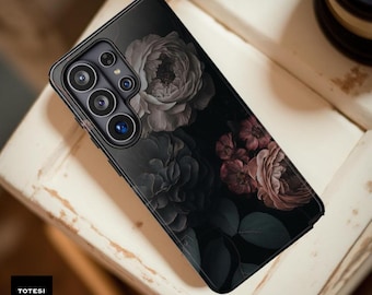 Dark Floral Gothic Phone Case: Dual Layer Tough Case