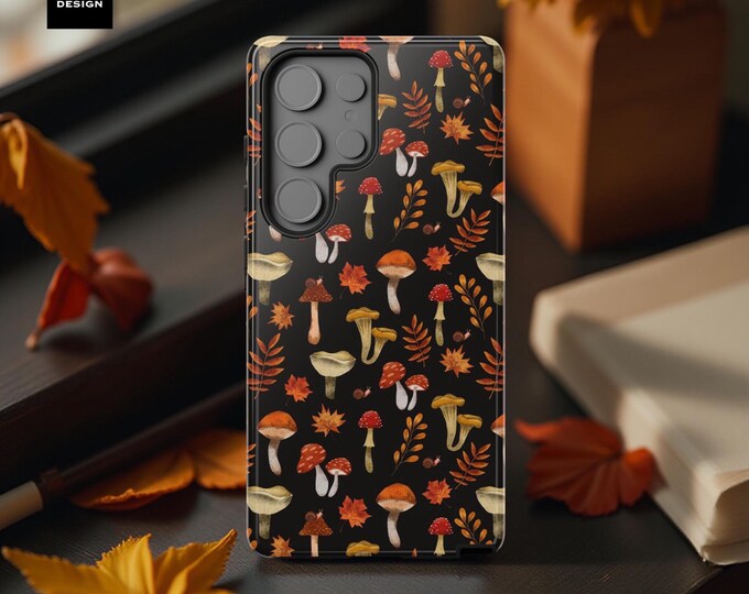 Dark Mushroom Forest, Samsung Galaxy Tough Phone Cases S25 S24 S23 S22 S21 Plus Ultra, iPhone 16 15 14 13 12 11 Plus Pro Max, Glossy Matte