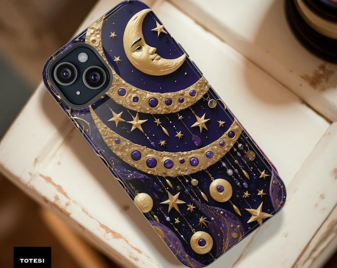Celestial Moon Stars iPhone MagSafe Case: Fantasy Art Phone Cover