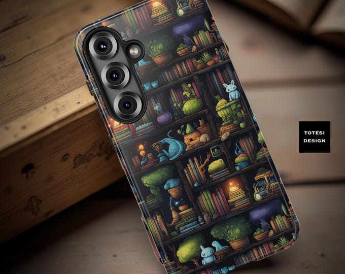 Fantasy Book Library Tough Phone Case: Samsung Galaxy iPhone Tough Cases