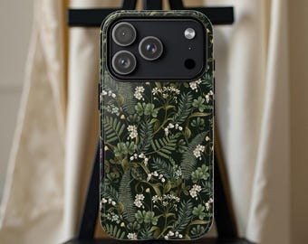 Green Ferns Botanical Tough Phone Case: Forest Foliage Design