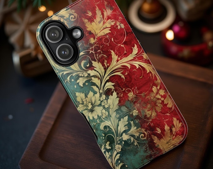 Christmas Vintage  iPhone Samsung Tough Case: Vintage Grunge Holiday Pattern