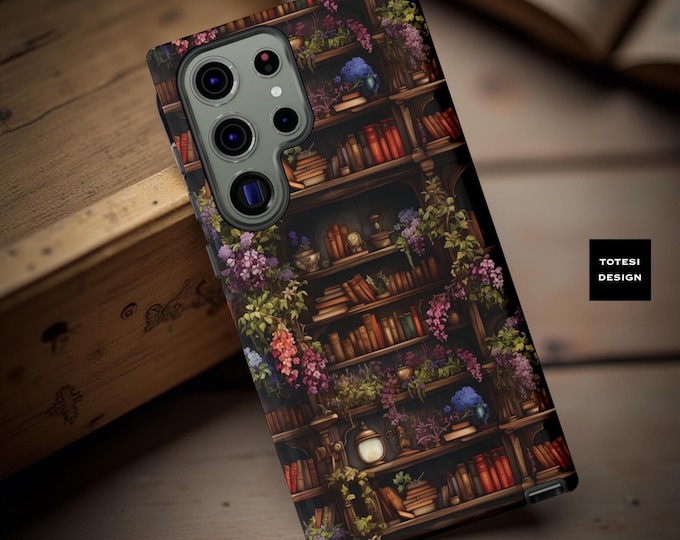 Bookshelf bookish Whimsical iPhone 17 16 15 14 13 12 11  Samsung Case S25 S24 S23