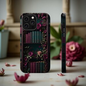 Magnetic Library Bookish Bookshelf phone Case: Dark Academia Style, Magsafe Compatible image 9