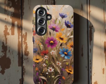Arty Vintage wildflower iPhone 16 15 14 13 Samsung Galaxy Tough Case S25 S24 S23 S22 S21 Plus Ultra | Glossy or Matte