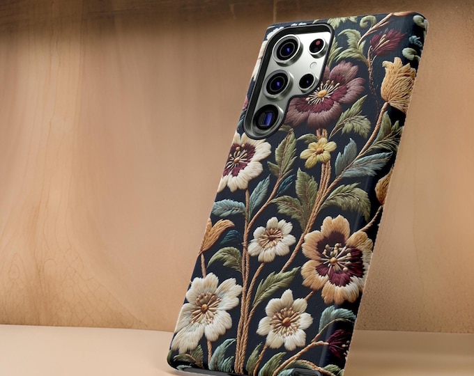 Boho Floral Phone Case | Vintage Cottagecore Samsung Galaxy, iPhone