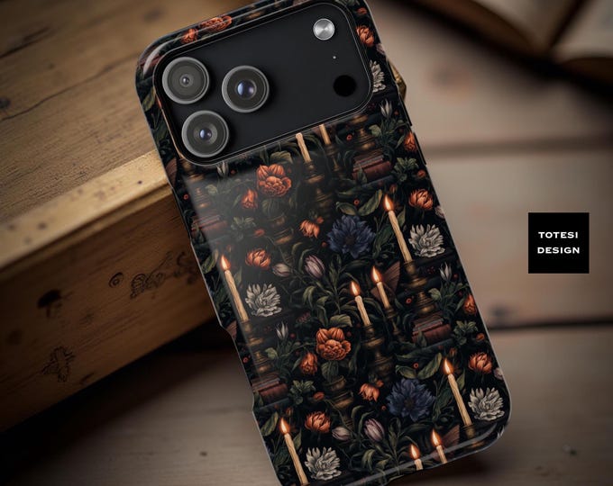 Dark Floral Academia Gothic iPhone MagSafe Sturdy Case Glossy or Matte