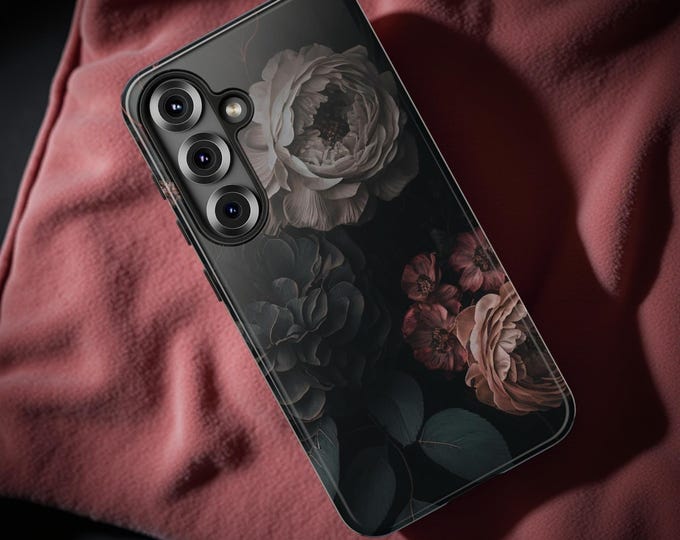 Dark Floral Gothic Phone Case: Dual Layer Tough Case