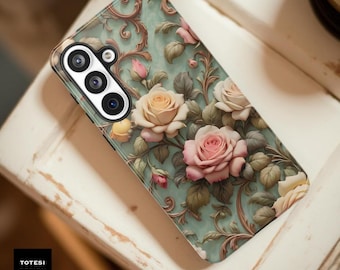 French Spring  Floral Tough Phone Case: Vintage Botanical Design