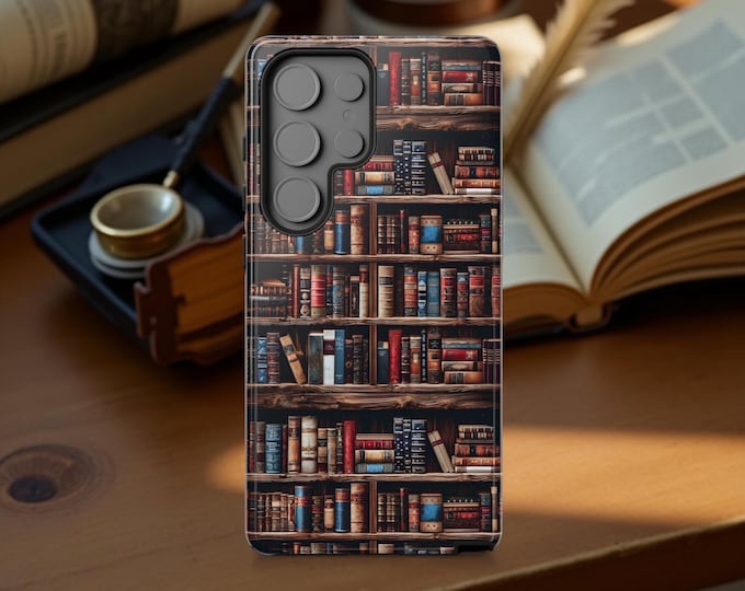 Books Library bookshelf| iPhone 16 15 14 13 12 11 Samsung Galaxy S25 S24 S23 S22 | cute reader gift | Glossy Matte