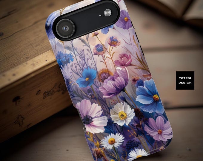 Botanical Floral MagSafe iPhone Tough Case: Pretty Matte or Glossy Gift