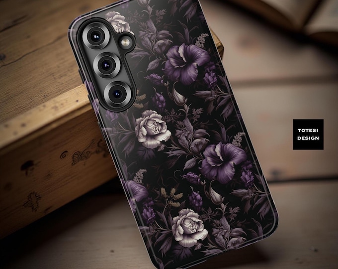 Dark Floral Goth Phone Case: Samsung Galaxy S25 S24 iPhone 17 -12