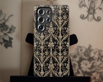 Dark Academia Floral Phone Case: Gothic Tough Cover