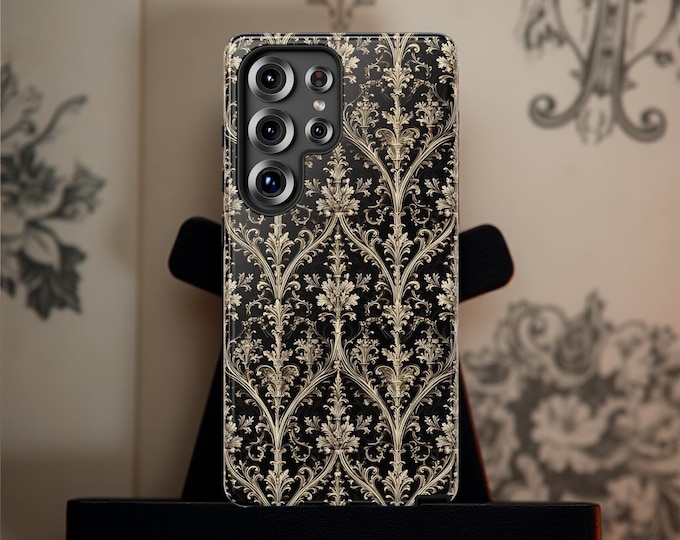 Dark Academia Floral Phone Case: Gothic Tough Cover