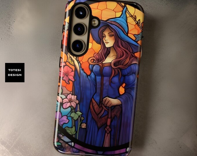Beautiful Fall Halloween Witch | Tough Phone Case| Fantasy, Witchy, Goth | Samsung Galaxy S21,S22, S23, 24 Ultra Plus | Matte Glossy