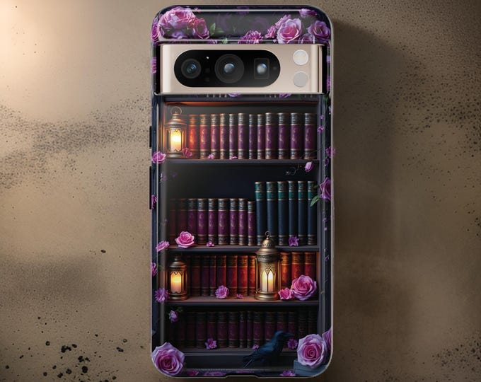Gothic library bookshelf Google Pixel 8 7 6 5 Pro Dual Layer Sturdy Case Glossy or Matte