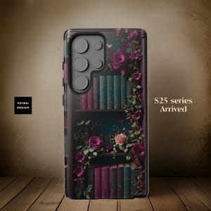 Dark Academia Literary Books Bookcase Aesthetic | Samsung Galaxy Tough Case S25 S24 S23 S22 Plus Ultra Gothic | Glossy or Matte