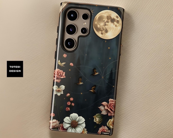 Floral Midnight Garden Art Samsung Galaxy phone case S24 S23 S22 Plus ultra i |birthday Xmas gift Winter