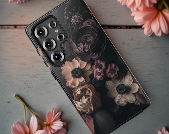 Dark Floral Academia, Moody Goth Winter  iPhone Samsung Tough Phone Case |