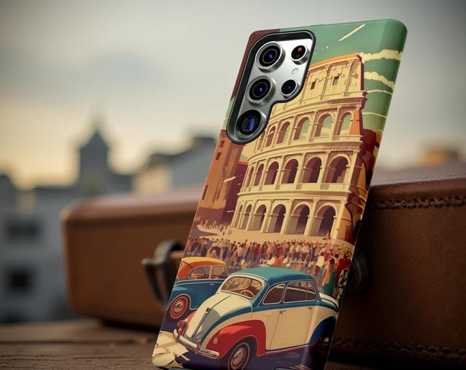 Phone Cases - Italy Rome Travel Retro Vintage - iPhone Samsung Google - Italian Vacation Travel Lover Gift, Tough Protective Cover S25 S24