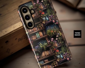 Bookshelf Garden Samsung Galaxy Case: Dark Academia Whimsical Tough Case
