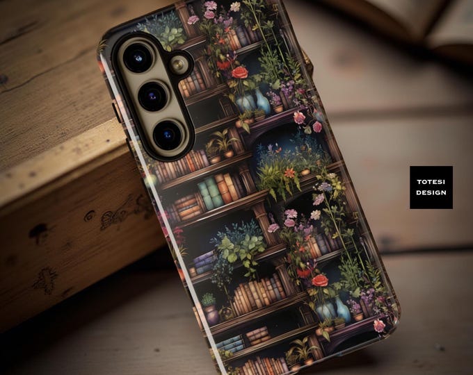 Bookshelf Garden Samsung Galaxy Case: Dark Academia Whimsical Tough Case