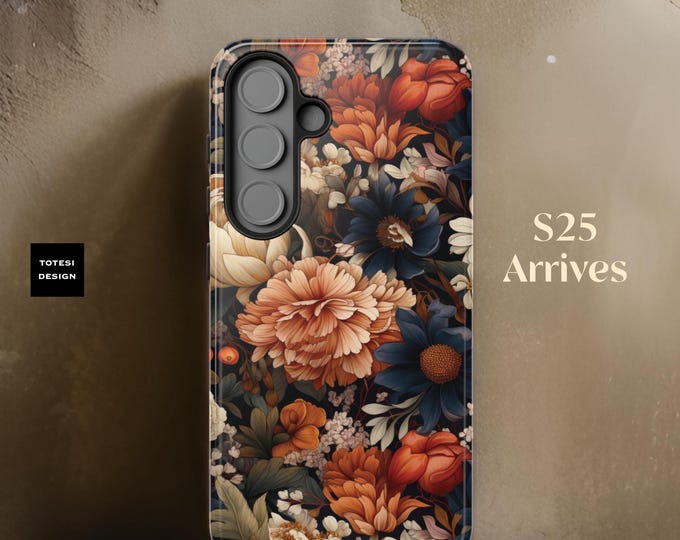 Dark floral academia gothic moody winter aesthetic Samsung Galaxy Phone Case| S25 S24 S23 S22 S21 Plus Ultra |Glossy Matte