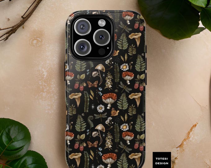Mushroom dark forest nature | Samsung Galaxy Tough Cases | S22, S23 S24 S25 Plus, Ultra| iPhone 16 15 14 13 12 11 Pro Max Plus