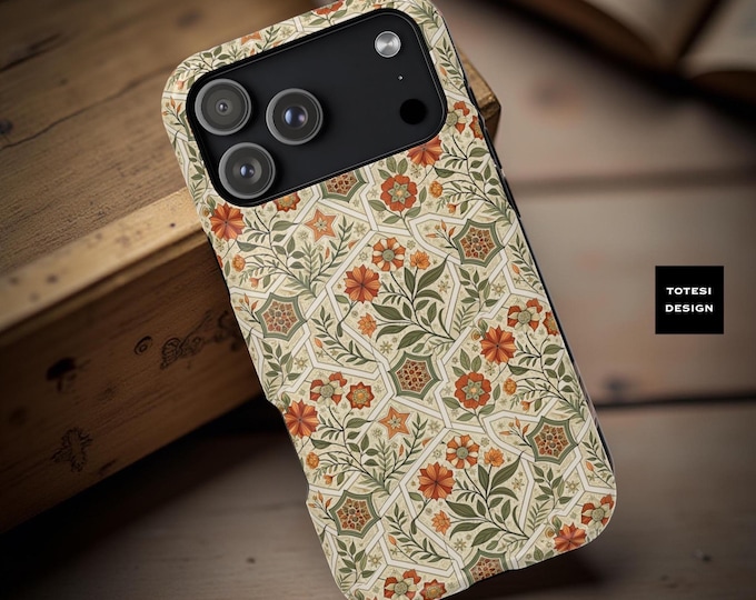 Bohemian Floral MagSafe iPhone Case 16 17 Pro Max Air Case: Impact-Resistant Tough Cover