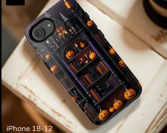 Halloween Bookish Pumpkins Library Phone Case | Tough Case