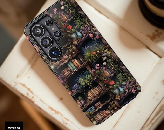 Bookshelf Garden Samsung Galaxy Case: Dark Academia Samsung S26 S25 Plus Ultra iPhone