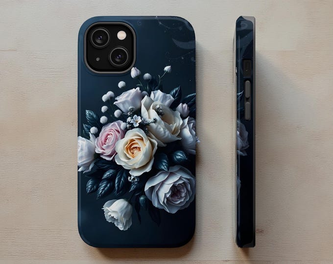 MagSafe floral iPhone case Daek moody floral dual layer matte or glossy