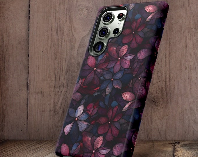 Purple Dark Winter Floral Aesthetic | Samsung Galaxy Tough Case S23 S22 S21 Plus Ultra| ornamental Victorian Gothic | Glossy or Matte