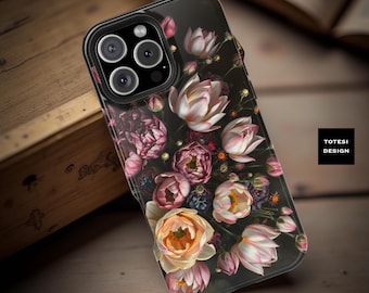 Dark Floral Magnetic MagSafe iPhone 17 Cases for Stylish Protection | Impact-Resistant | Gifts for Her