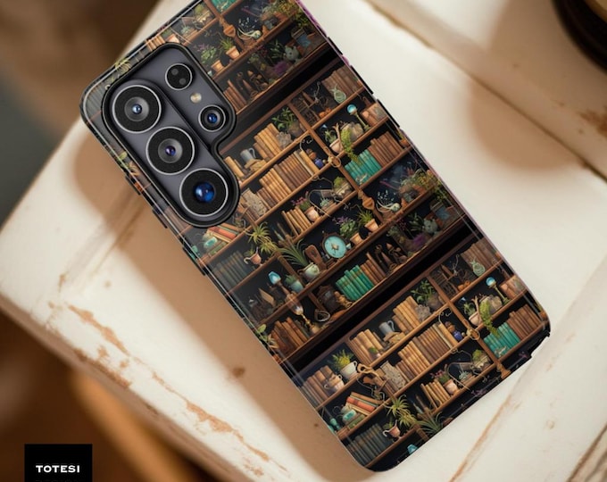 Bookshelf Plants Phone Case | Samsung Galaxy S24 Ultra, S23 Plus (Book Lover)