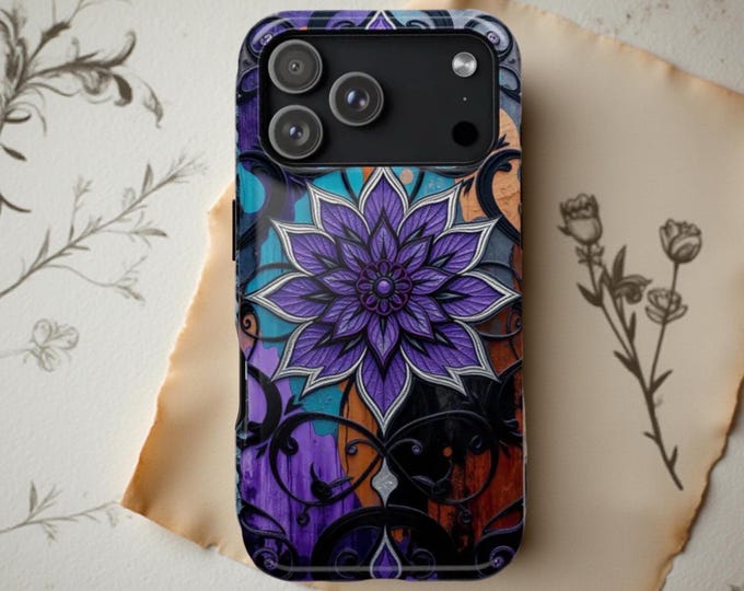 Bohemian Mandala iPhone  16 17 Pro Max Air MagSafe Case: Gothic Floral Magnetic Cover
