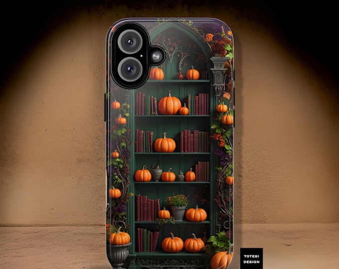Fall Book Phone Case Fall Nature Harvest Cozy Pumpkins iPhone Tough Case 16 15 14 13 13 11 Pro Max Plus  Tough Case Gift for Her