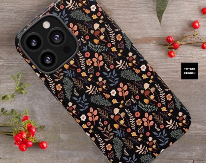 Fall, mushroom, nature, cottagecore | tough phone cases | Samsung S21,S22, S23 Plus, Ultra, iPhone 12,13,14 Mini, Plus, Pro Max, Google
